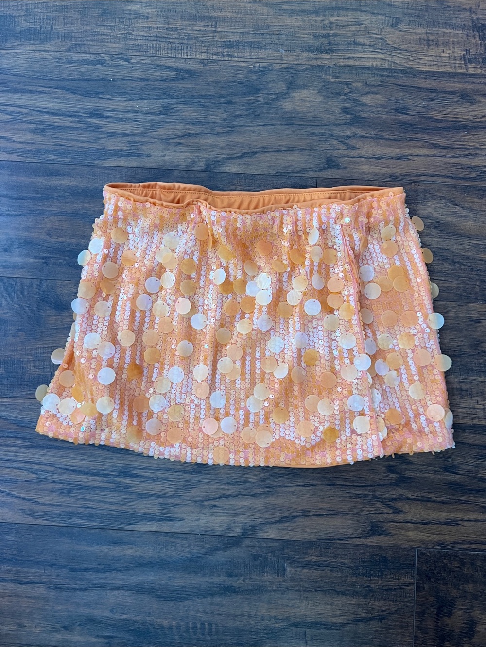 SHEIN Peach Sequin Mini Skirt